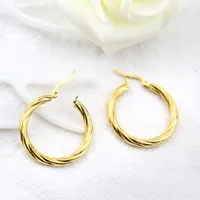 Hoop Earrings Twisted For Women 2022 Gold Earings Minimalist Fashion Trend Wholesale Stainless Steel Jewelry Tarnish Free KAE315