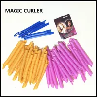 40 piezas de 55 cm Magic Hair Rurlers Long Spiral Rollers Set f￡cil de bricolaje r￡pido sin rizos de calor266m