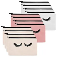 12 Pieces Eyelash Cosmetic Bags Makeup Bags Travel Pouches Toiletry Bag Cases with Zipper for Women Girls253B