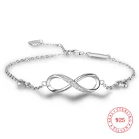 beautiful link bracelet solid 925 sterling silver infinite jewelry for fashion ladies stamped s925 chain endless love bracelets311A