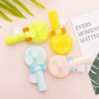 Party Favor 1pc Cartoon Lollipop Hand Pressure Mini Fan Small Gift Without Electricity Manual Summer Cool Birthday
