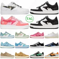 Bapesta Bapestas Baped Sta Casual Shoes Sk8 Low Men Women Black White Pastel Green Blue Suede Pink Mens Womens Trainers Outdoor Sports Sneakers wholesale