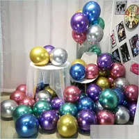 Party Decoration 50Pcs 10Inch Gold Sier Black Metal Latex Balloons Wedding Decorations Matte Helium Globos Birthday Adt Drop Bdebaby Dhhjn