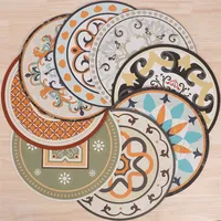 Mats kuddar Round American Retro Westernstyle Dining Table Mat Antisp Luxury Coasters Placemat El Table Boary Heat Isolation Mats 220920