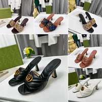 مصمم الصنادل Stiletto Heel 6 5cm سيدات الصيف قذرة الكعب الأزياء أحذية النسائية طباعة مع مربع 212f الأصلي