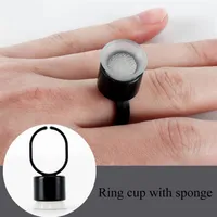 50pcs Disposable Tattoo Ink Ring Cups Caps with Sponge Microblading Pigment Permanent Makeup Eyebrow Accessories Tool Holder Tatto1611