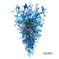 Arte nórdica Blue Color Glass pendente lâmpada de cristal iluminação de cristal decoração caseira lustres