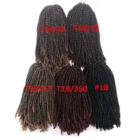 8inch 110g 50strands Nubian Crochet Braids Ombre Kanekalon Synthetic Braiding Hair Extension330I