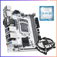 マザーボードJGINYUE H97 INTEL CORE I3 4130プロセッサとCPUクーラーサポートDDR3デスクトップメモリ​​MINI-ITX VGA付きマザーボードセットキット