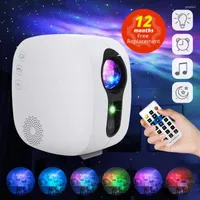 Night Lights Star Galaxy Starry Sky Projector Rotating Water Waving Light Led Colorful Nebula Cloud Lamp Atmospher Bedroom Beside