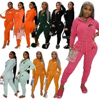 2022 Brand Designer Women Letter Tracksuits Winter Fall Hooded Two Piece Set Jacket Pants Zipper Sports Suit Fashion Long Sleeve Outfits DHL 5968