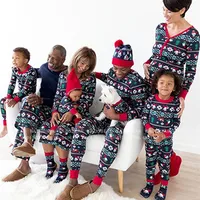 Family Christmas Pajamas Set Cartoon Mother Daughter Father Son Sleepwear Matching Clothes Set Kids Pyjamas Nightwear Tops Pants LJ2011291h