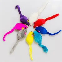 Móveis para gatos arranhões por atacado Mini Falso Mouse Toy Toy Colorido Feather Funny Play Ryes para Kitten Interactive Ball Supplies 220920