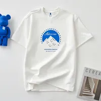 여자 T 셔츠 Ader Snow Mountain Alphabet 프린트 짧은 소매 유니탄 한국 화이트 티셔츠 커플 틈새 브랜드 Ae Blusas Mujer de Moda