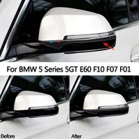 Carbon Fiber Stickers Car Rearview Mirror Anti-rub Trim Strips Anti-Collision Stickers For BMW E60 F10 F07 F01 5 Series 5GT273B