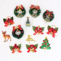 Noel Dekorasyonları Plug-In Pasta Çöl Masası Partisi Malzemeleri Noel Baba Melek Angel Bebek Elk Kardan Adam Noel Ağacı Çoraplar Asma Kolyeler 920