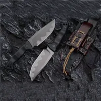 H9201 High End Fuerte T￡ctico T￡ctico Recto A8 Punto de ca￭da cuchilla Tang G10 Manejo de cazas de pesca al aire libre cuchillos fijos con kydex