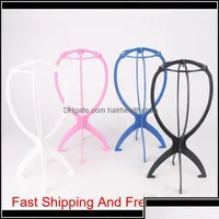 Wig Stand Hair Accessories Tools Products Rosy Black Blue And White Color Portable Folding Plastic Hat Holder Qy Topscissors Otido