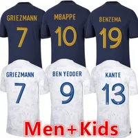 Club francese set completo 2022 Set di maglia da calcio 2023 Benzema Mbappe Griezmann Coman Pavard Kante Maillot de Foot Equipe Maillots Kit Kit Men Maglie da calcio Maglie da calcio
