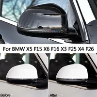 For BMW X3 X4 X5 X6 F25 F26 F15 F16 Carbon Fiber Rearview Mirror Anti-rub Strip Car Styling Anti-collision Stickers Accessories245E