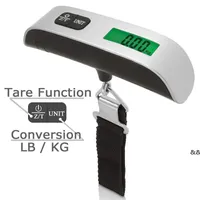 110lb 50kg Luggage Scale Electronic Digital Portable Suitcase Travel Scale Weighs Baggage Bag Hanging Scales Balance Weight LCD GWE14273