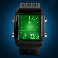 Zegarek na rękę zwykłe przydatne podwójne chronografie LCD cyfrowe na nadgarstku Watch lekki dla par