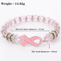 Pink Ribbon Diamond Bracelets Bangle For Women Breast Cancer Awareness Bracelet