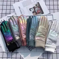 Five Fingers Gloves Fashion Grace Lady Glove Mitten Winter Vintage Driving Cycling Keep Warm Touch Screen Glossy Windproof G088 220920