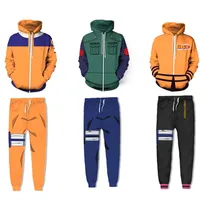Naruto 3D Hoodie Shippuden Hokage Uzumaki Costume Cosplay Pullover Hoodies Jacket Men Women Naruto Sweatshirt Pant Clothes Sets C1227x