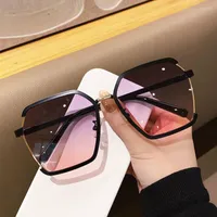 Sunglasses Two-color Polygon Big Frame Women Fashion Anti-ultraviolet Shading Street Shooting Moda