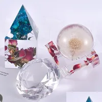 Stampi stampi a fusione di resina sile epossidico mod sfera cubo piramide diamante per argilla polimero che creano gioielli che producono gocce consegna gioielli dhv2l