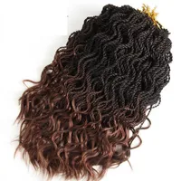 14 -дюймовые синтетические волосы вьющиеся плетение 35 прядей/упаковка волнистая сенегальская трюша вязание крючком LS24