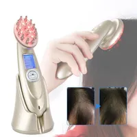 Electric Hair Brushes Growth Massage Comb Anti Loss Treatment Device Red Light EMS Vibration Care Brush3026