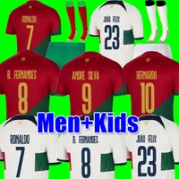 2022 Världscupfotboll Jersey Portugisiska Bruno Fernandes Joao Felix Diogo J. Portuguesa 22 23 Fotbollskjorta Bernardo Portugieser Men Uniforms Kids Set Set med strumpor
