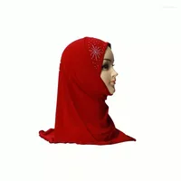 Шарфы Дети Кристалл обертывает детские головы шарф Сплошные хиджабс мусульманские ch cap