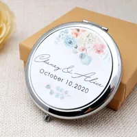 Fournitures de fête Miroir compact personnalisé Nom personnalisé Pocket Handheld Wedding Gift Doude Dmaid pour elle
