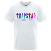 Trapstar London Y2K в стиле печатные футболки Men Street Street Cotton Tops O-образное вырезок негабаритная футболка летняя дышащая бренда футболка 226d Po