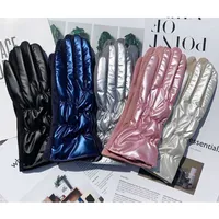 Five Fingers Gloves Fashion Grace Lady Glove Mitten Winter Vintage Cycling Driving Keep Warm Hand Glossy Windproof G086 220920