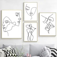 Cheap Garden Painting Home DecorPainting & Calligraphy Nordic Minimalist Figures Line Art Sexy Woman Body Nude Wall Canvas Painti...