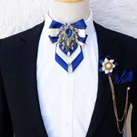Bow Ties Original Design Luxury Rhinestone Tie Sets High-end British Business Banquet Men&#39;s Jewelry Gifts Men Wedding Accessories