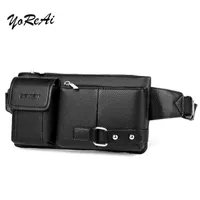Weixier Pu Men Bags Leather Male Fanny Pack Money Belt Bag Bag Contours Counter للسفر تعبئة J220705