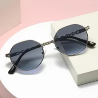 Sunglasses Ins Metal Polygonal Women 2022 Retro Square Sun Glasses For Men Vintage Irregular Sunglass Female
