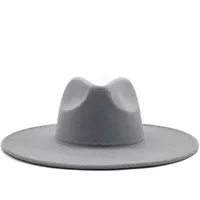 Classical Wide Brim Fedora Hat Black white Wool Hats Men Women Crushable Winter Hat Wedding Jazz Hats1284S