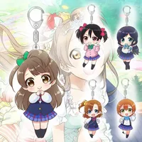 Keechains Kawaii Anime Love Live Keychain Kotori Minami Nico Yazawa Girl Figura Acrilico Acrylic Key Ring Heling Accessori per regalo Otaku