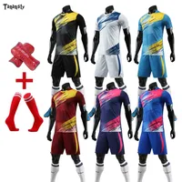 Jersey de f￺tbol de ropa de gimnasia con guardias de calcetines personalizados Kit de f￺tbol de supervisi￳n de ni￱os de sobrevetimiento uniformes de entrenamiento de futbol traje corto 220919