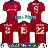 2022 2023 Real Soccer Jerseys Salt 22 23 MLS Herrera Meram Men Men Red Lake Home Rusnak Kreilach Kit Football قمصان كرة القدم Herrera