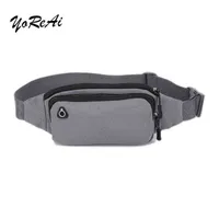Yorai Solid Bags Belt Bag Business Comouflage Waist Packs 안티 절도 휴대용 남성 이어폰 구멍이있는 여성 J220705