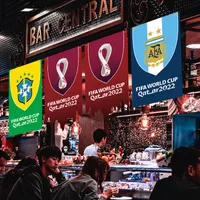 2022 Qatar Weltmeisterschaft Banner Flaggen Fu￟ball Party Dekoration H￤ngende Flagge Fan liefert 32 starker Zug