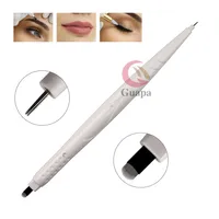 2 in 1 Disposable Microblading Pen Manual Tool Blade and Shade with U shape and Round needles for Eyebrow microblading shading2869