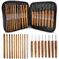 Other Hand Tools 20pcs Bamboo Crochet Hook Set Knitting Needle Weave Yarn Accessories Crochets Hooks Needles For Knitting Tool 20220831 D3
